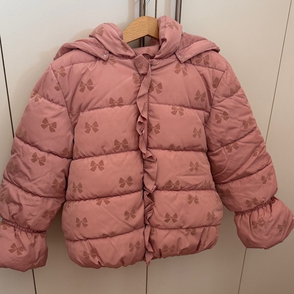 Mayoral Pink Bow Puff Jacket for Kids